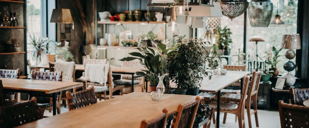 Insidan av caféet