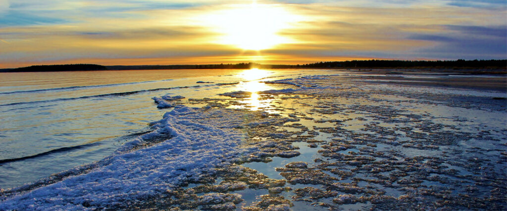 Vårvinter strand