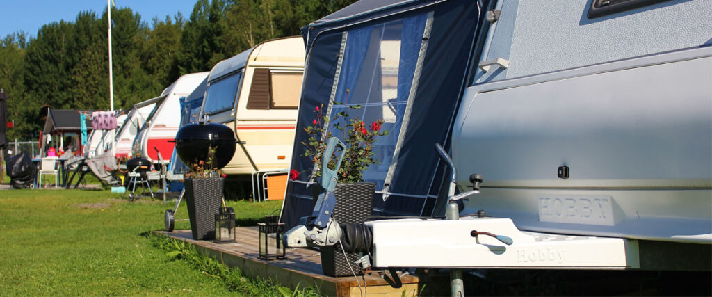 Husvagnar på Norrstrands camping