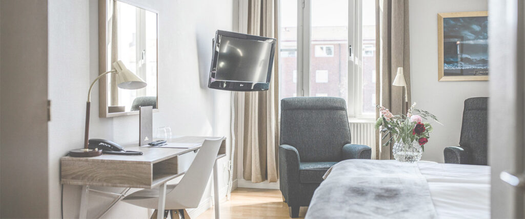 Ett av Piteå Stadshotells fräscha rum