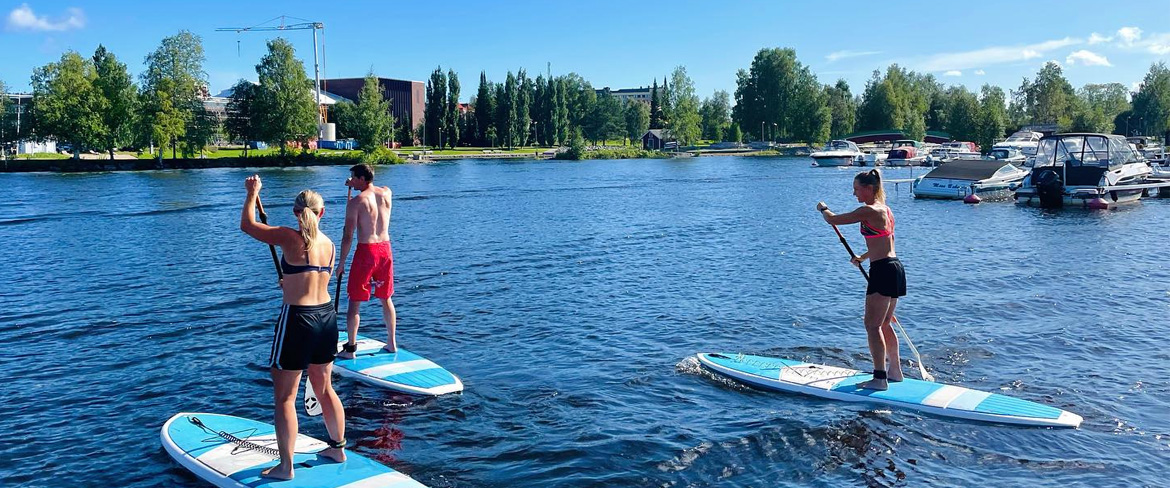 Sup paddlare på väg